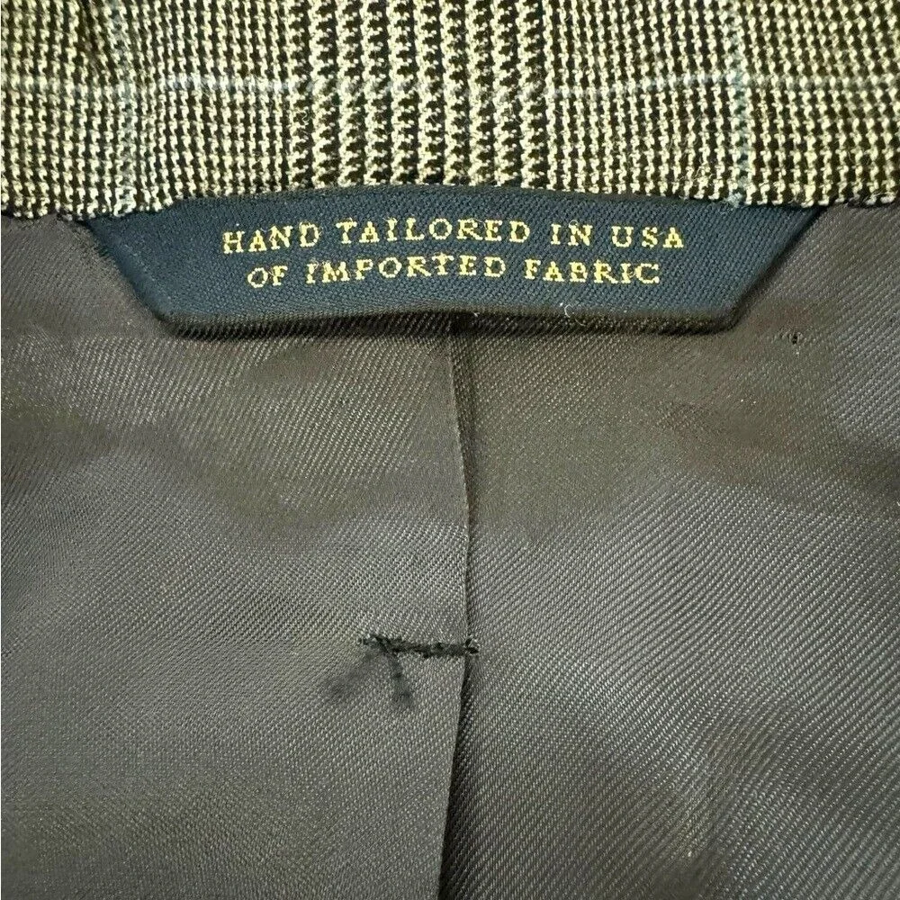 Brooks Brothers 45R 100%‎ wool men's Golden Fleece gray checkered sportscoat EUC